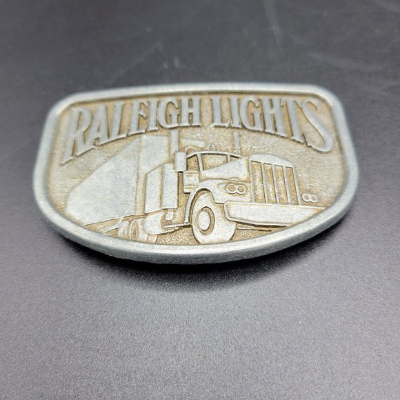 Vintage Raleigh Lights Metal Men's Belt Buckle  3"x2" 18W Truck - Picture 6 of 6